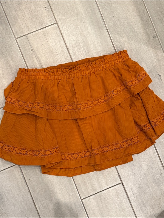 wild fable Dresses & Skirts - NWT wild fable Cotton Tiered Lace-Trim Mini Skirt in Burnt Orange